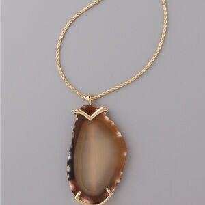 Kenneth Jay Lane Polished Stone Pendant Necklace